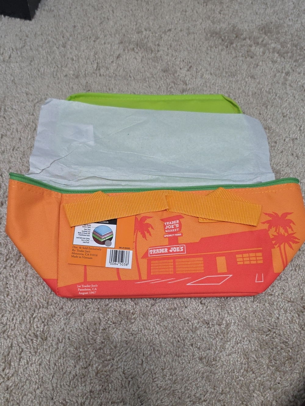 Trader Joe's Orange and Lime Insulated Lunch Bag